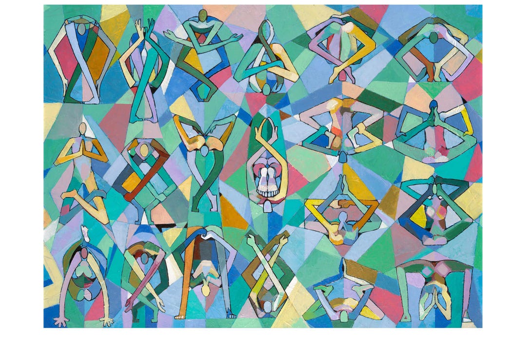 Geometric Souls in Motion | Yoga Pose | Downloadable Design for Decor ...
