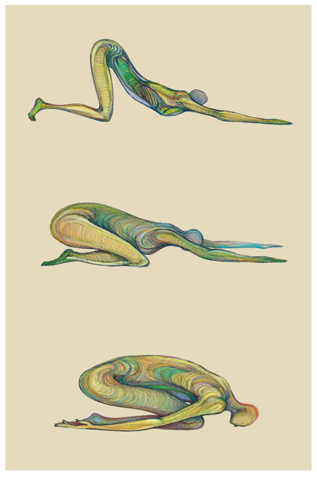 Child Pose Color | Yoga Pose | Downloadable Design for Decor and ...