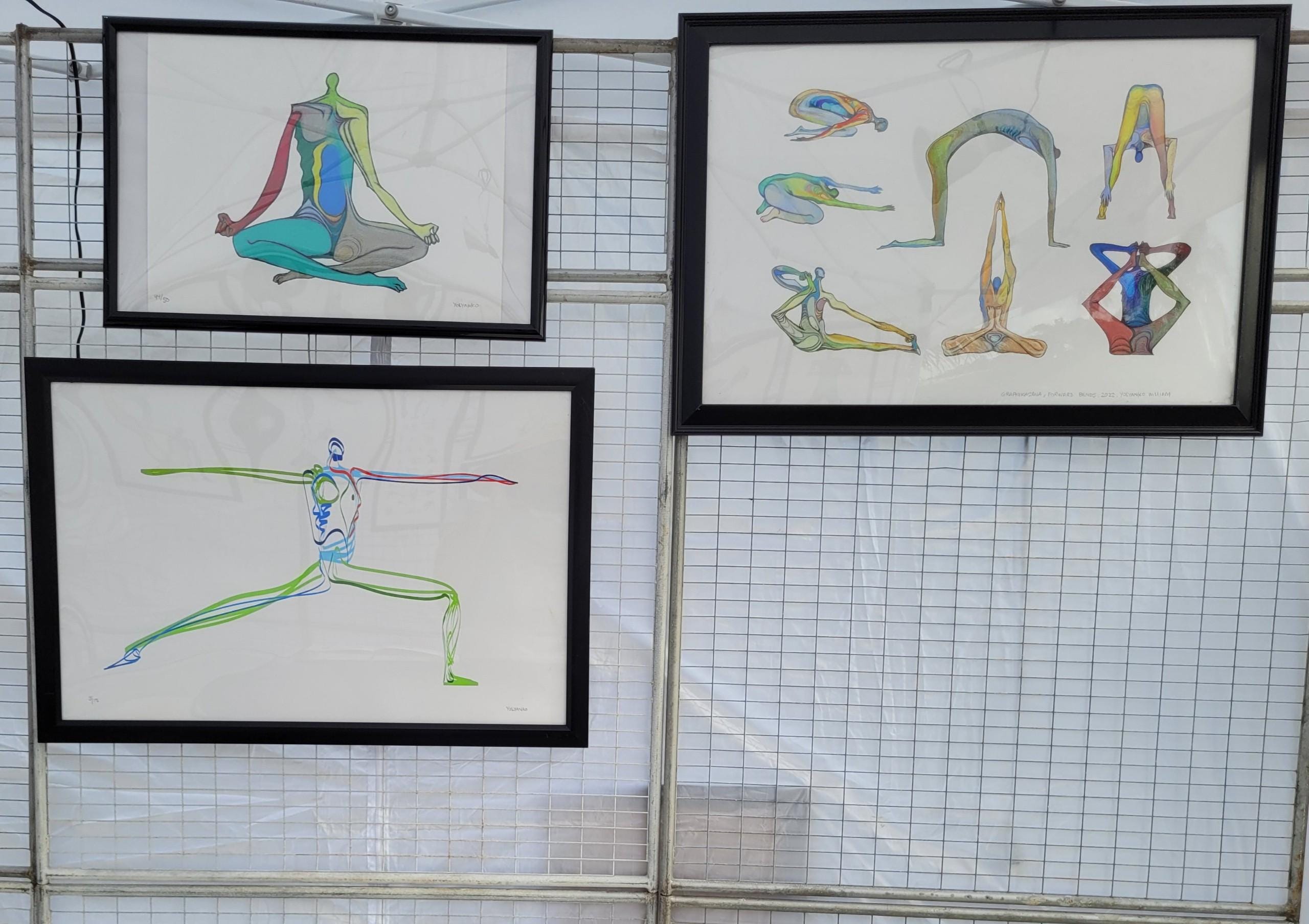 Yoga Sequence Colorful Yoga Pose | Downloadable Design for Decor and ...