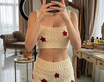 Crochet Tank Top Pattern PDF | Crochet Set Pattern | Ribbed Bralette & Shorts | Boho Summer Outfit | Granny Style Matching Set