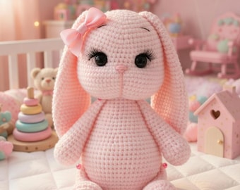 Crochet Bunny Pattern PDF, Amigurumi Rabbit Toy Pattern,Easy Beginner Crochet Bunny, Plush Rabbit Pattern, Easter Bunny Crochet PDF Download