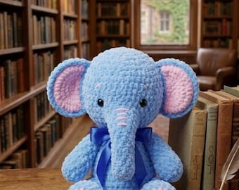 Elephant Crochet Pattern PDF: Amigurumi Plush Toy PDF Tutorial, Instant Download