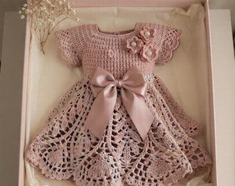 Crochet Baby Dress Pattern PDF | Rose Blossom Baby Girl Dress | Heirloom Lace Flower Girl Dress | Toddler Crochet Pattern | Instant Download