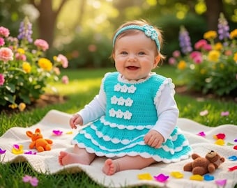 Crochet Baby Dress Pattern PDF, Baby Girl Dress Crochet Pattern, Newborn Dress Pattern, Lace Baby Dress, Christening Dress, Crochet Frock