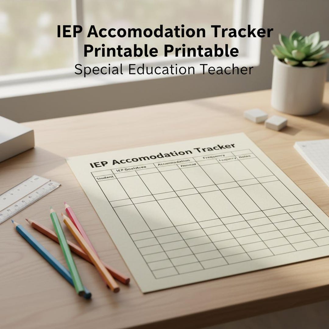 IEP Accommodation Tracker Printable | Special Education Teacher Planner ...