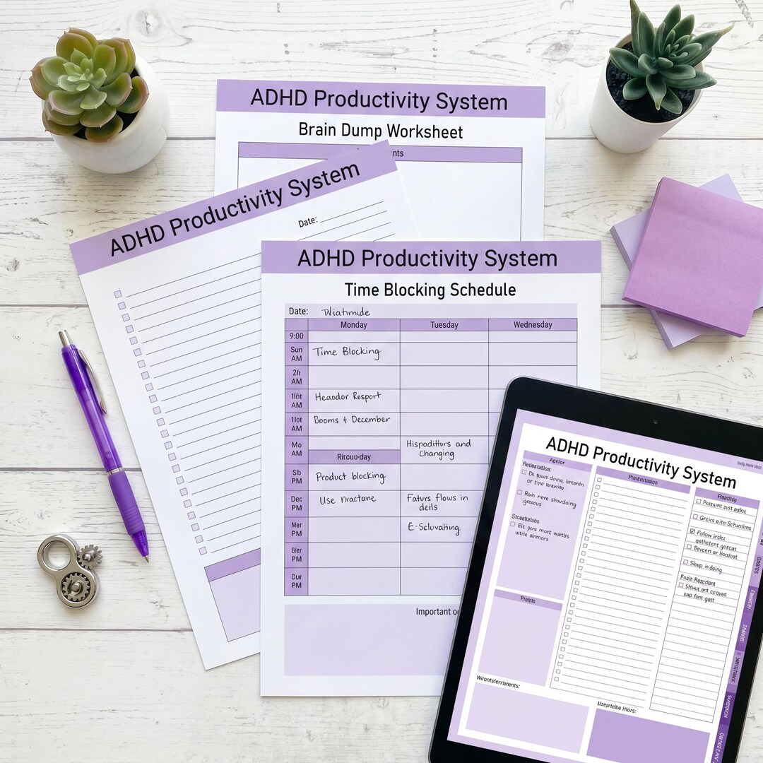 ADHD Productivity Planner Printable | Daily Focus Planner | Brain Dump ...