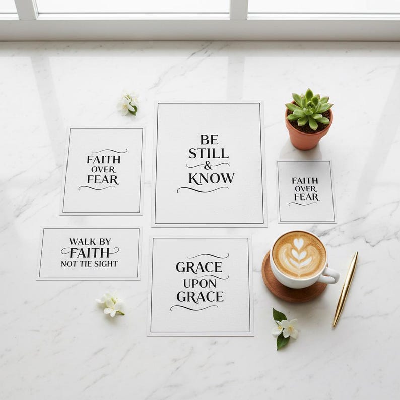 Scripture Wall Art Set | 6 Printable Bible Verse Prints | Christian ...