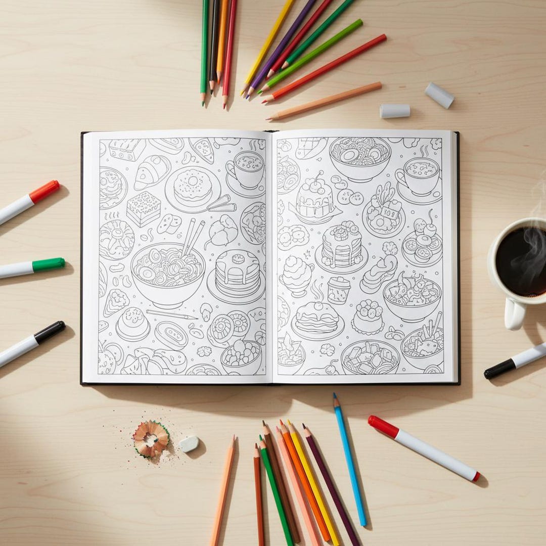 Obsessed Color Pages Foodie Obsession Funny Adult Coloring Book Printable PDF Instant ...