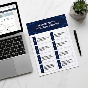 Kit de préparation à un entretien dans l'industrie technologique | Questions FAANG | Méthode comportementale STAR Leadership Culture adaptée