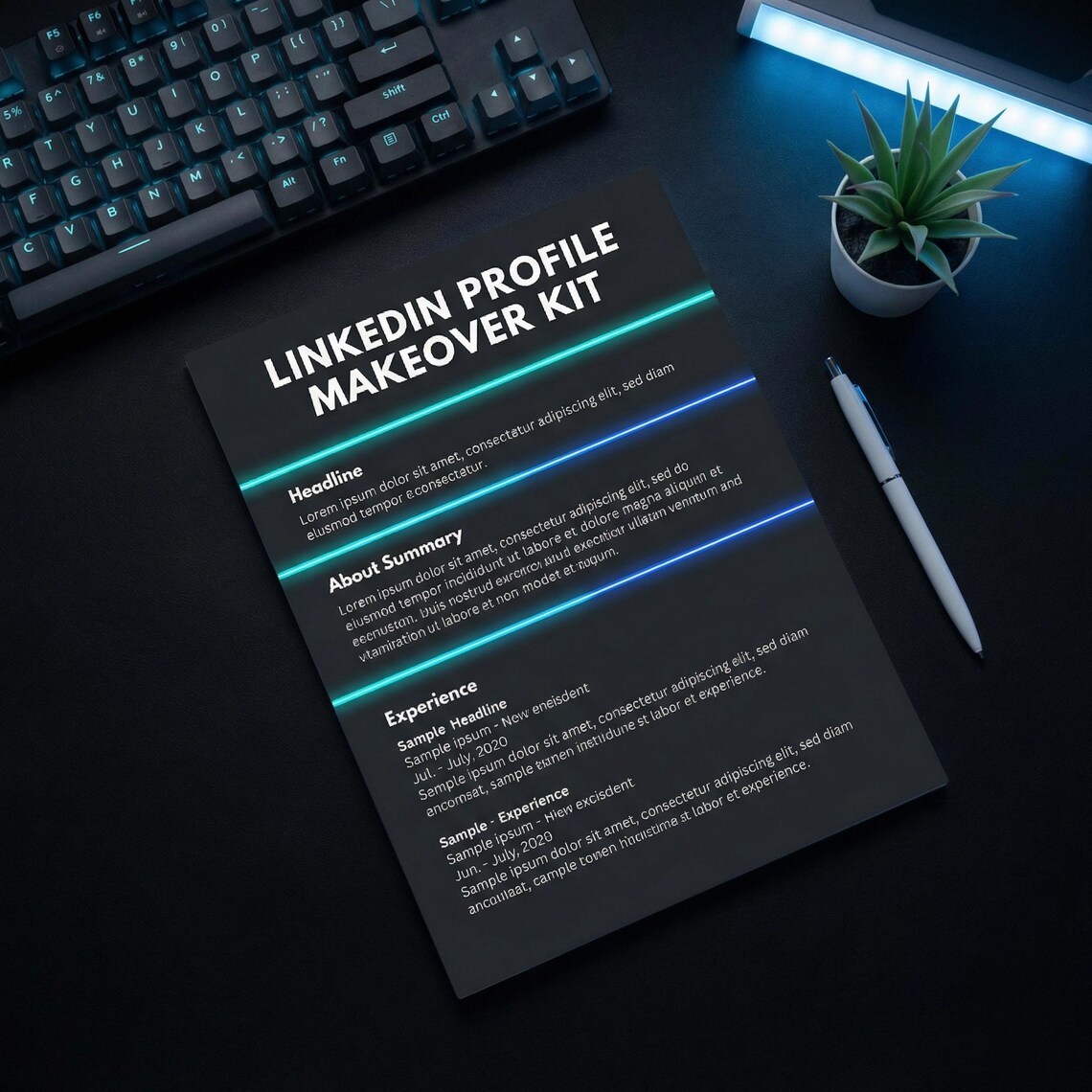 Linkedin Profile Makeover Kit Printable | 5 Layouts | Headline Formulas ...