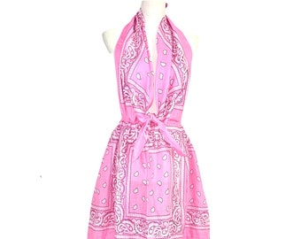 Bandana Scarf Backless  Dress  Adjustable waist