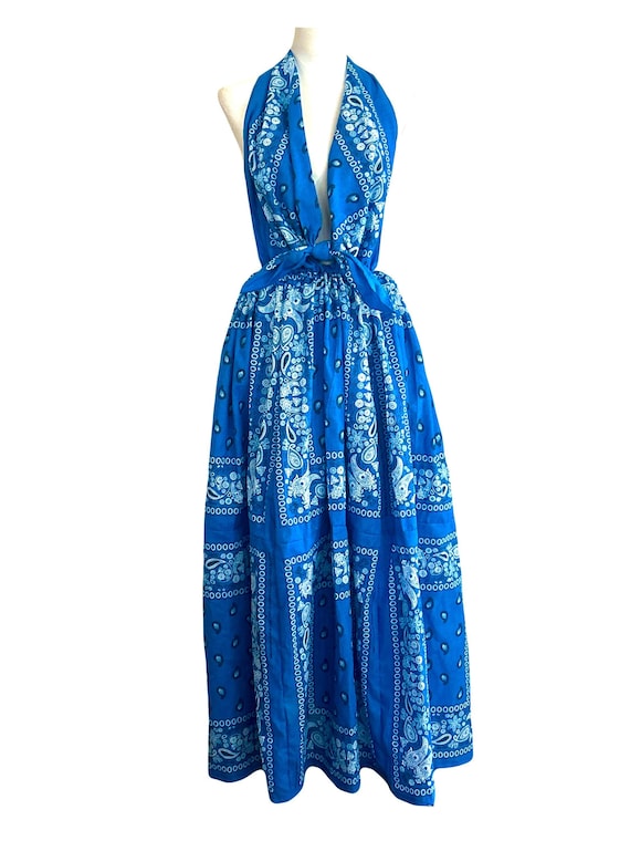 navy blue dress for baby girl Bandana Scarf Backless Dress Adjustable Waist