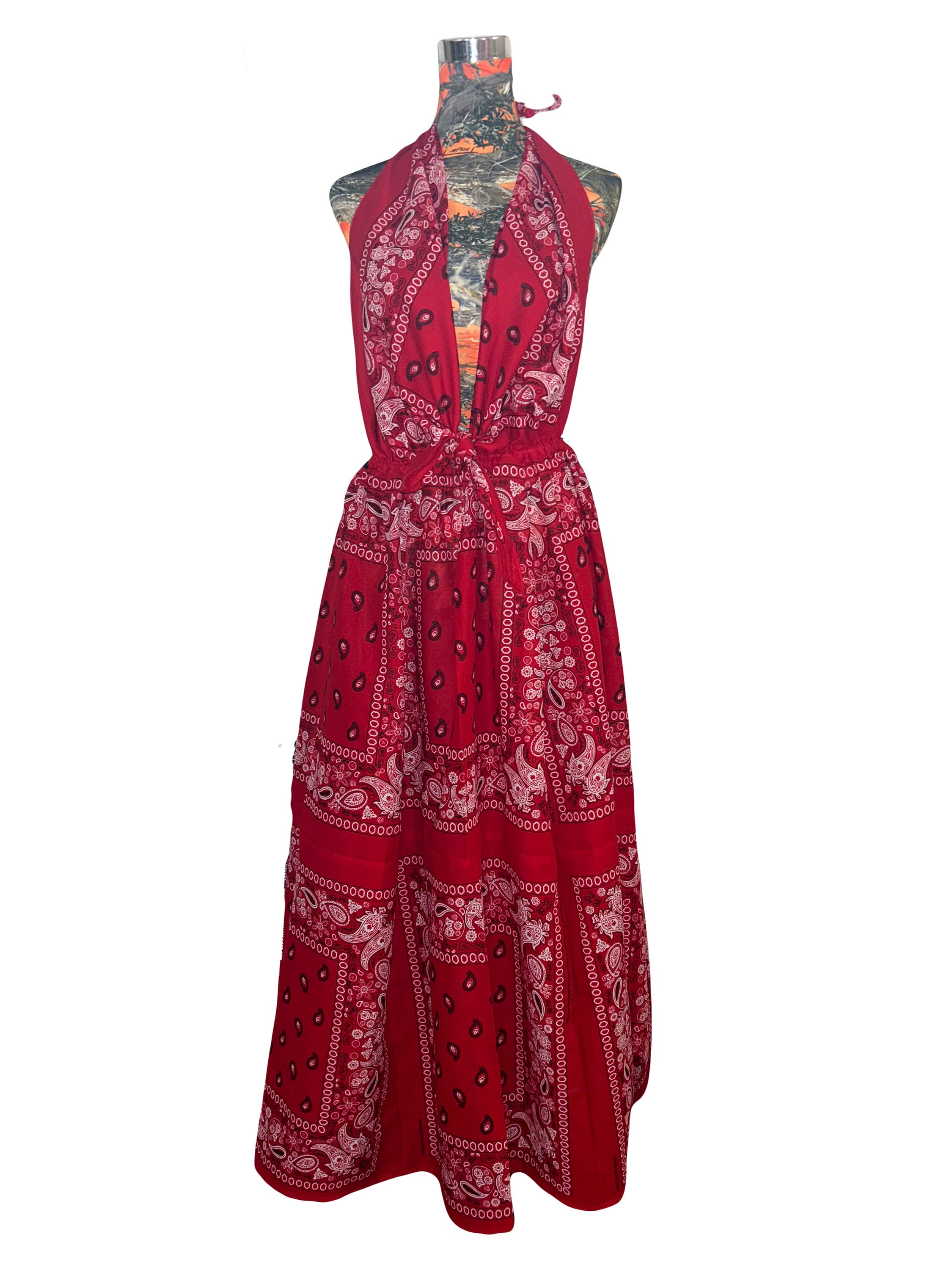 Bandana Scarf Backless Dress Adjustable waist Bandana Scarf Backless Dress Adjustable waist