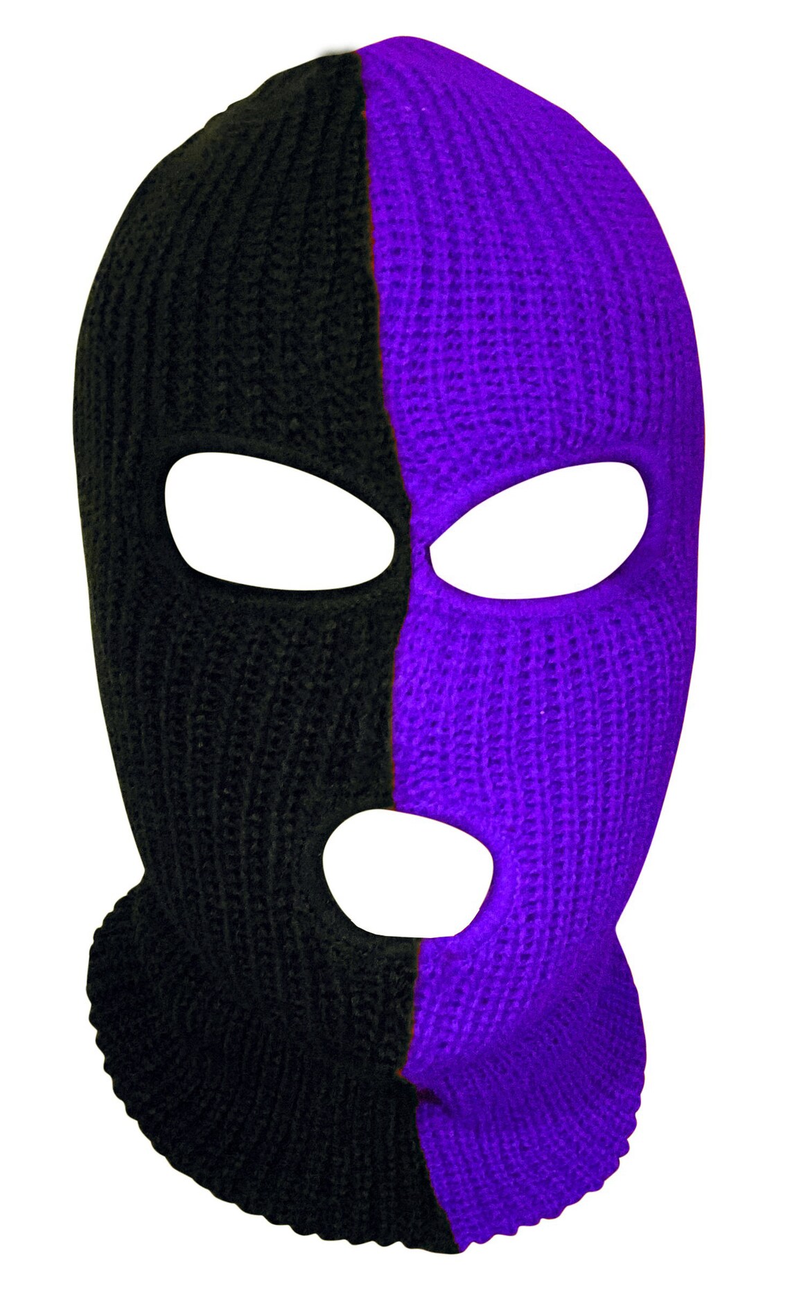 Purple and Black Ski Mask Two Tone Etsy