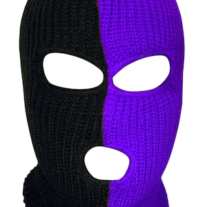 Purple and Black Ski Mask Two Tone