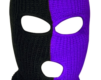 Purple and Black Ski Mask Two Tone