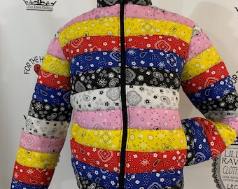 Bandana Puffer Jacket (Multi- Colored)