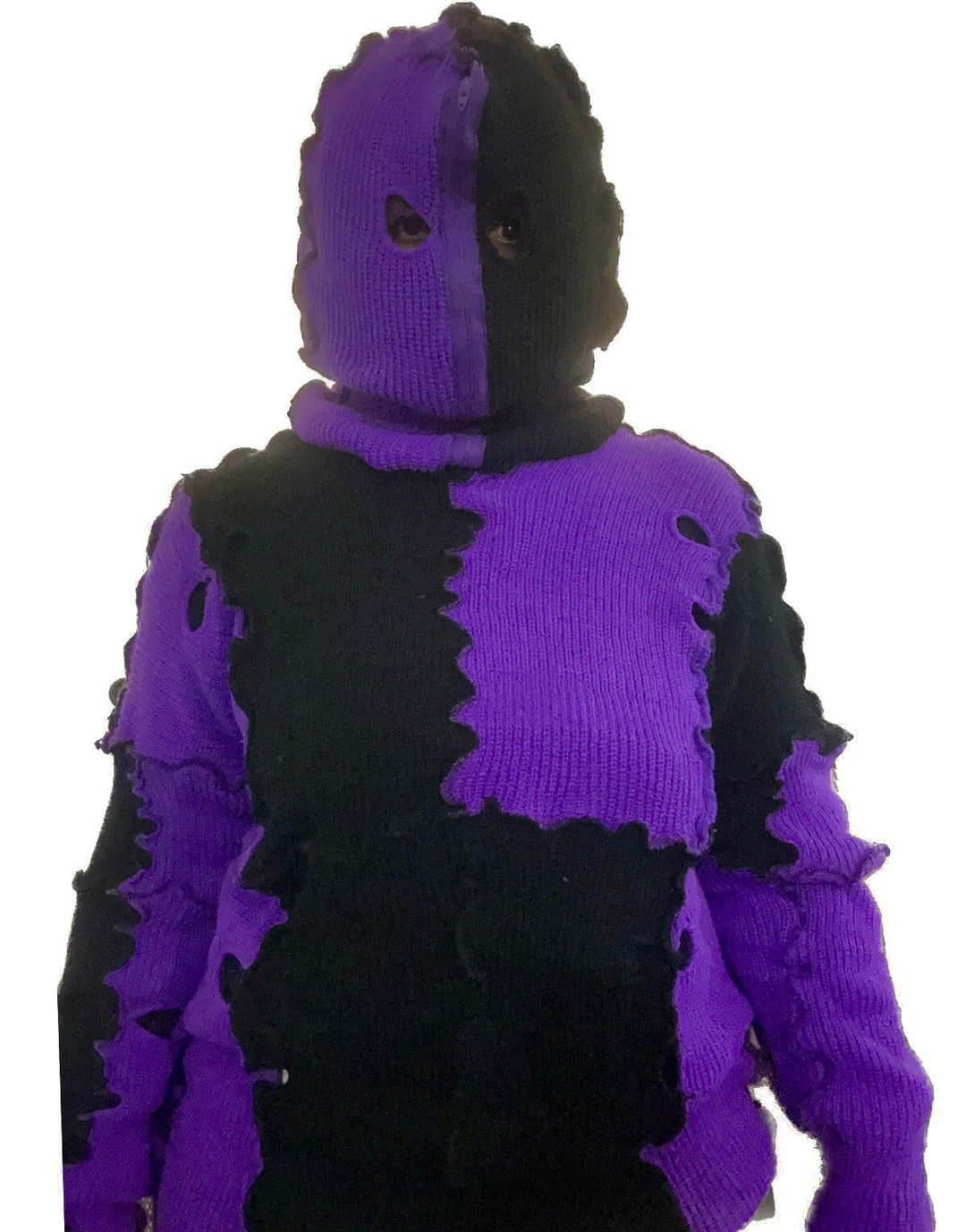 Thingy Patchwork Ski Mask Hoodie - Etsy