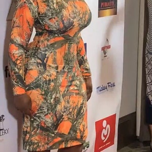 Orange Camo True Timber Spandex Dress