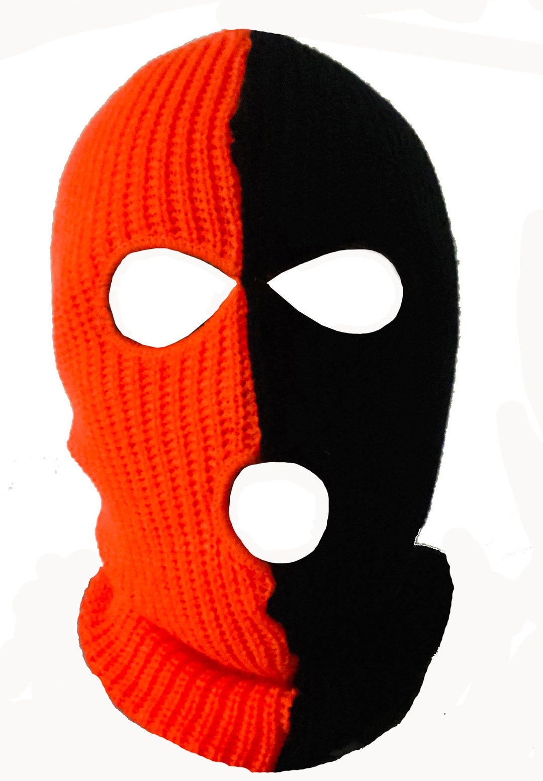 Ski Mask Halloween Bengals Two Tone 3 Holes Orange and Black Etsy
