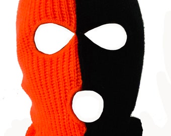 Ski Mask halloween, Bengals Two Tone 3 holes orange and black