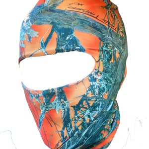 Camo Shiesty Orange  Balaclava, ski mask