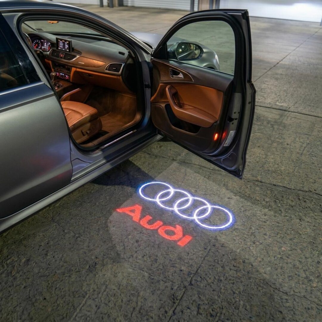 Audi LED Door Logo Projector Lights, Dual Color Rings Welcome Light ...