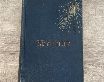 BEN-HUR by Lew Wallace Blue Hardcover Book 1887 Antique Tale Of The Christ