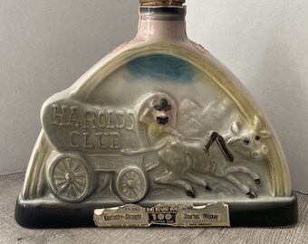 Vintage 1969 Harold Pappy Smith Harolds Club Jim Beam Decanter Bottle EMPTY