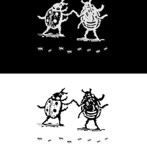 Dancing Lady Bugs Png,SVG,The Last Of The Bugs Png, Funny Lady Bugs , Ladybug Lover PNG, Cute Bug Illustration, Funny Insect