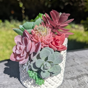 Artificial Succulent broken pot  display– Low Maintenance Home Decor