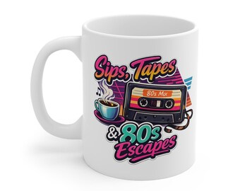 80s Retro Nostalgic Coffee Mug - Music Lover Gift