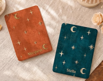 Custodia per Kindle Retro Moon Stars con cinturino per Paperwhite 12a generazione 7" 11a generazione 6.8", Cover Celestial rimovibile per Kindle 11a generazione 6", Colorsoft, Custodia Kobo