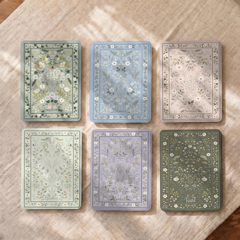 Personalized Floral Kindle Case with Strap for Paperwhite 12th 7" 11th 6.8", Detachable Cover for Kindle 11th 6", Colorsoft,Kobo Case