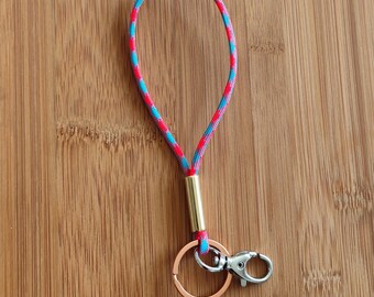Minimalist paracord keychain 4 mm – personalized with initials – handmade, with carabiner, gift idea