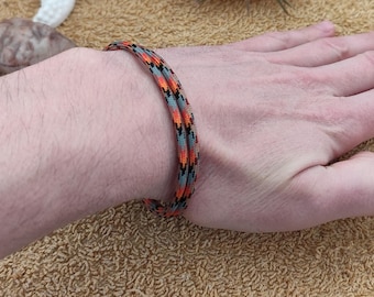 Paracord bracelet with magnetic clasp, stainless steel, robust double-row surfer bracelet for men and women