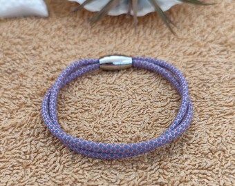 Paracord Bracelet Purple-Pink Mix – Double Row with 304 Stainless Steel Magnetic Clasp – Handmade Boho Accessory – Unisex Gift Idea