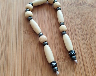 Gift for men – Flip Chotki Wood & Hematite 6 mm, Anti-Stress Beads, Fidget for hands, minimalist design, customizable
