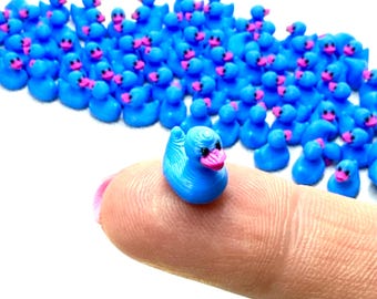 10-100 Mini Ducks Blue - 3D Printed - Decorative Geocaching Party Set Miniature