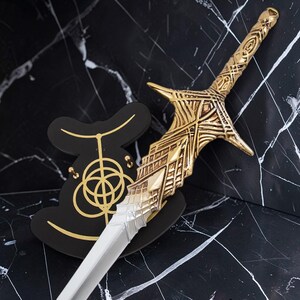 Handmade Leda’s Sword – 44" Lightweight PVC Prop – Takumi Blades 匠 – Elden Ring Non-Functional Display – Shadow of the Erdtree Wall Art