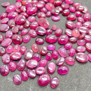 Natural Ruby GF Oval Cabochons, 120 Pcs 188 Carat Wholesale Lot