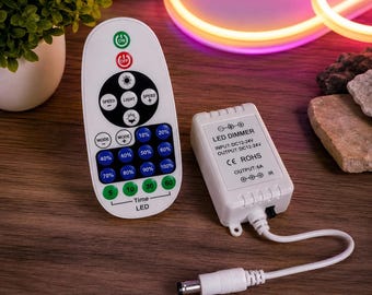 Neon Sign Dimmer with Remote Control, 12V Flex Neon LED Controller, Adjustable Brightness Switch