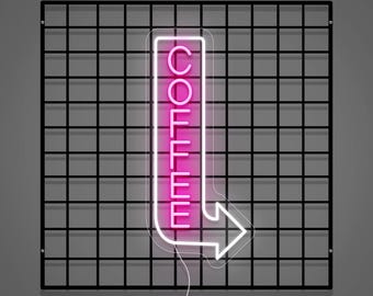 Coffee Neon Sign Custom Text Arrow LED Cafe Wall Decor Storefront