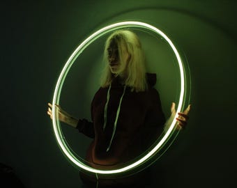 Enso Neon Sign, Zen Circle LED Wall Light, Minimalist Wall Decor, Meditation Room Art, Bedroom Neon Sign