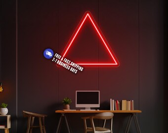 Triangle Neon Sign, LED Wall Light, Modern Studio Decor, Gaming Room Art, Workshop Accent, Office Display
