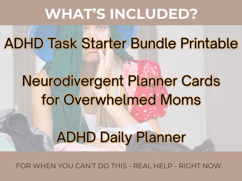 ADHD Task Starter Card Bundle Printable, Neurodivergent Planner for ...