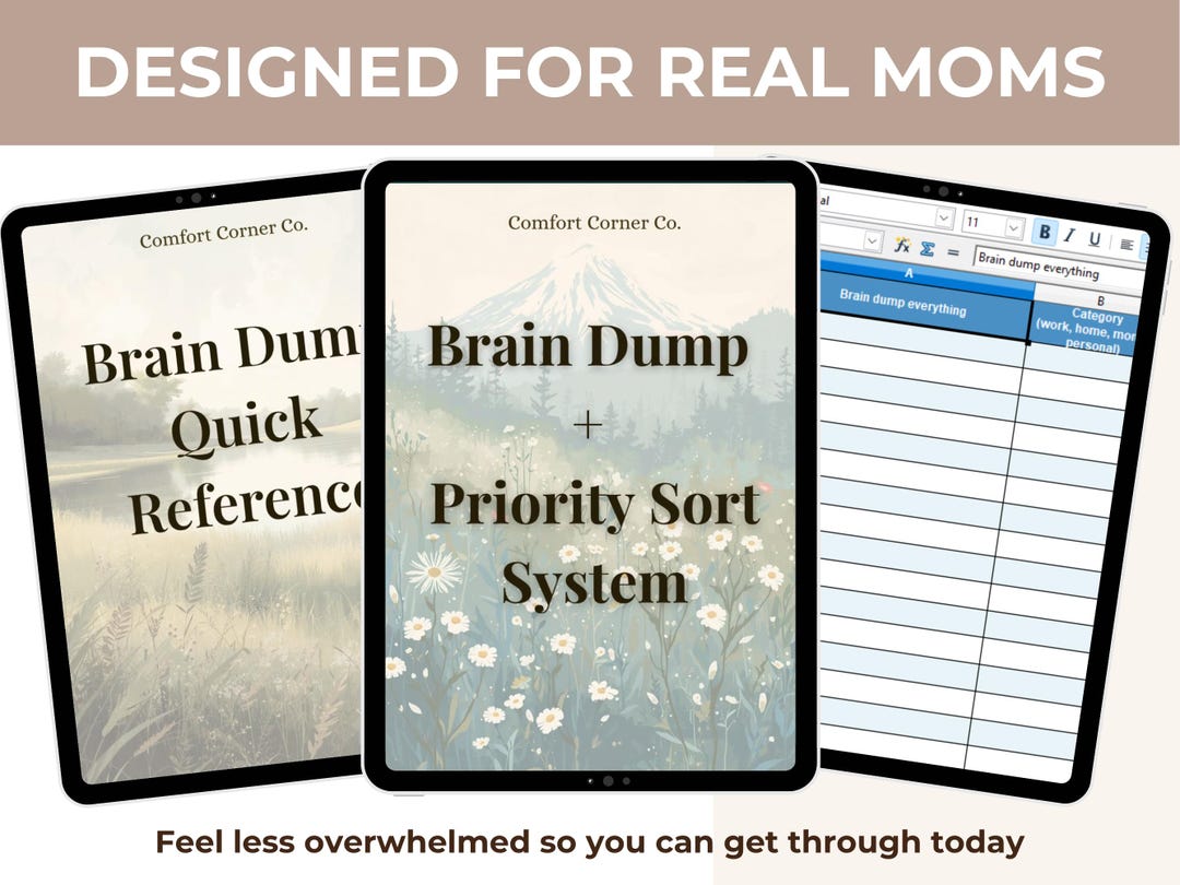 Brain Dump Printable and Priority Sort System, Mental Clarity Worksheet ...