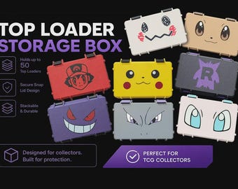 Personalized Trading Card Top Loader Storage Box | Custom Logo & Colors | TCG Card Organizer | Pokémon | Sports MTG Card Storage