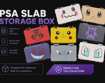 Personalized Trading Card PSA Graded Storage Box | Custom Logo & Colors | TCG Card Organizer | Pokémon | Sports MTG Card Storage