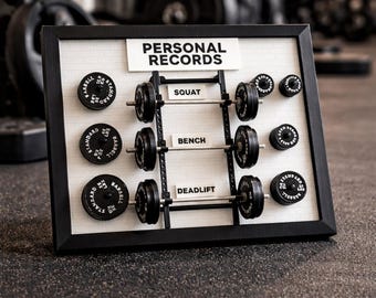 3D Printed PR Board Fitness Tracker | Squat Bench Deadlift Weight Plate Magnets
